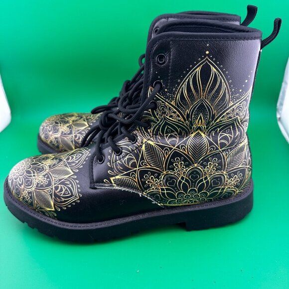 COLORFUL WOMEN's LEATHER BOOTS, LACED-UP, SIZE 10 - Picture 6 of 9